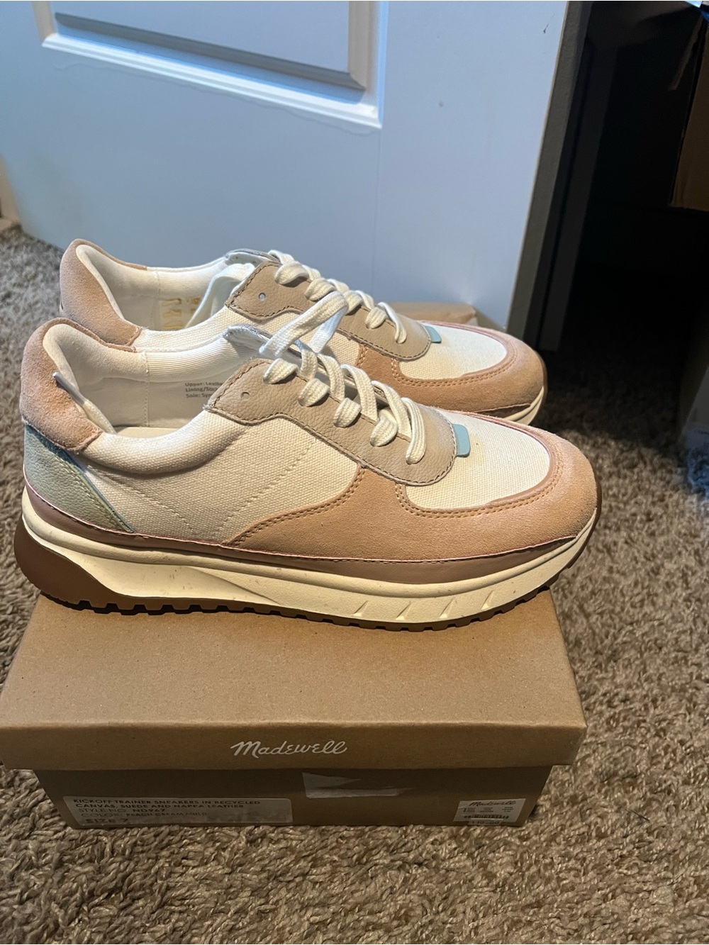 NWOT Madewell Women’s Pastel Pink Multi-Accent Retro Runner Sneakers - Picture 5 of 8